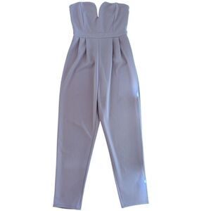 Elegant Gray Strapless Jumpsuit